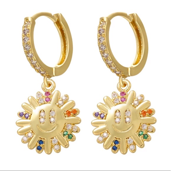 Jewelry - NEW 14k Rainbow Flower Earrings